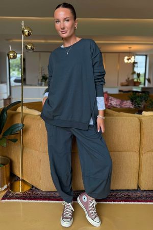 Made in Italy Lagenlook Chill Sweatshirt Charcoal